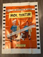 Vintage Les aventures de Hergé Tintin film poster, Verzenden, Kuifje, Zo goed als nieuw, Plaatje, Poster of Sticker