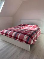 Bed 160 cm + matras+ lattenbodem, Maison & Meubles, Chambre à coucher | Lits, Autres matériaux, Enlèvement ou Envoi, Blanc, 200 cm