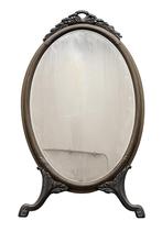 Miroir ancien ovale style Louis XV métal, Antiquités & Art, Enlèvement, Ovale