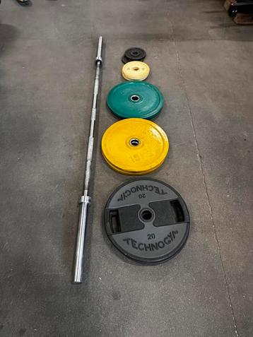 105kg Olympische Gewichten + Olympische Barbell beschikbaar voor biedingen