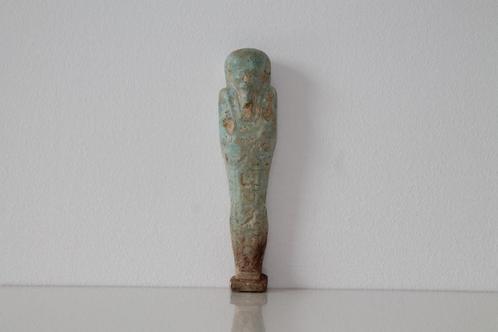 Oude Egypte, late periode, Faience Shabti met hiërogliefen, Antiek en Kunst, Antiek | Keramiek en Aardewerk, Ophalen of Verzenden