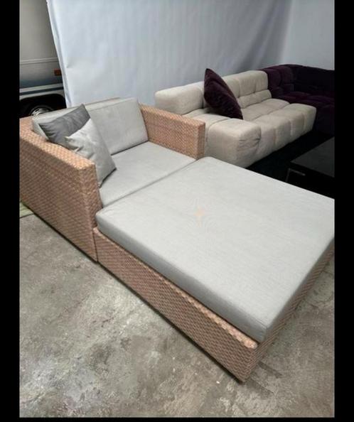 Twee Dedon Lounge stoelen met voetenbank, Tuin en Terras, Tuinbanken, Zo goed als nieuw, Ophalen of Verzenden