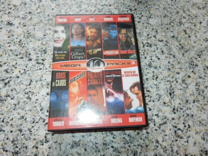 nr.1053 - Dvd box: mega 10 pack movies 3, Cd's en Dvd's, Dvd's | Actie, Zo goed als nieuw, Actie, Vanaf 16 jaar, Ophalen of Verzenden