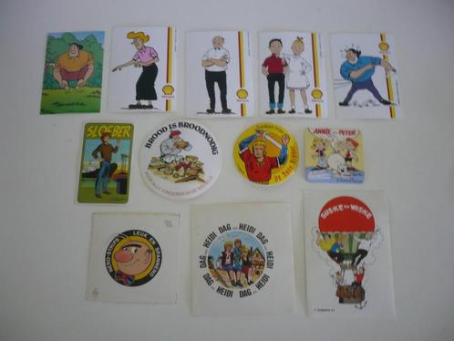 12 stickers Suske en Wiske, Sloeber, Dag & Heidi, Nero, ..., Verzamelen, Stickers, Gebruikt, Strip of Tekenfilm, Ophalen of Verzenden