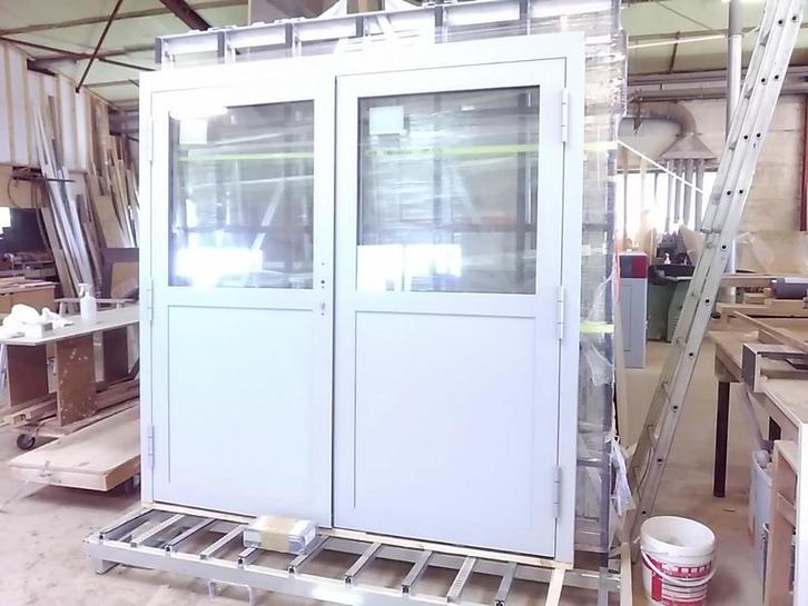 CHASSIS ALU DOUBLES PORTES VERRE  neuf, Doe-het-zelf en Bouw, Glas en Ramen, Nieuw, Overige typen, Dubbelglas, Ophalen