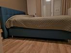 boxspring, bedbox,matras+topper+hoofdbord (140x200), Huis en Inrichting, Slaapkamer | Boxsprings, Ophalen, Blauw, Tweepersoons