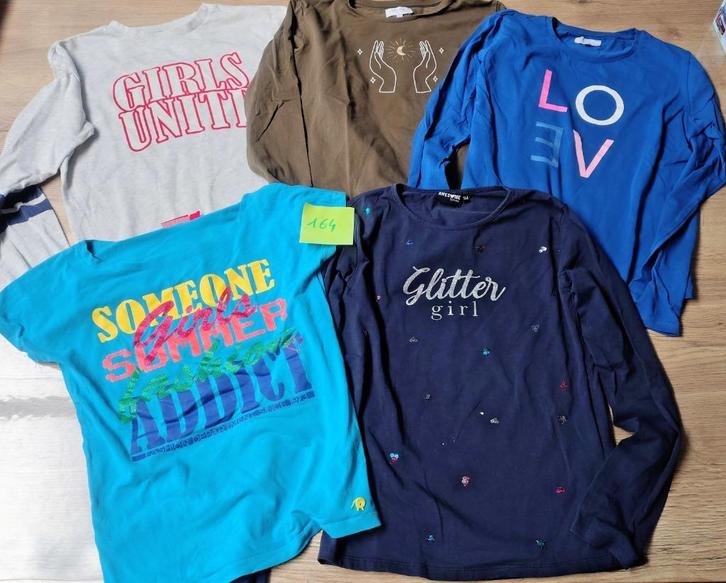 Set t-shirts maat 164, Kinderen en Baby's, Kinderkleding | Maat 164, Gebruikt, Meisje, Shirt of Longsleeve, Ophalen of Verzenden