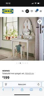 Toilettafel met spiegel, wit, 100x50 cm Dressoir, Ophalen, Gebruikt