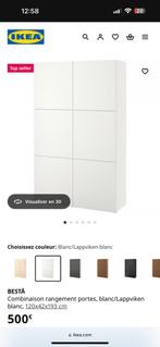 Armoire blanche de rangement - 120x42x193cm, Maison & Meubles, Enlèvement, Comme neuf, Avec porte(s)
