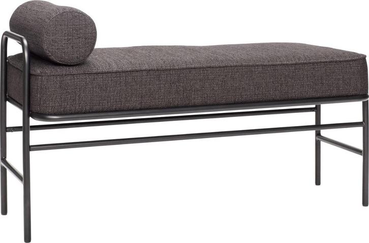 Hubsch Bank metaal/hout - zwart inclusief kussens, Huis en Inrichting, Zetels | Zetels en Chaises Longues, Nieuw, Tweepersoons