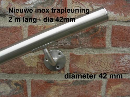 NIEUWE inox trapleuning 2 m lang - dia 42 mm - rvs leuning, Doe-het-zelf en Bouw, Ladders en Trappen, Nieuw, Trap, 2 tot 4 meter