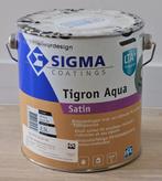 Nieuw 2,5l Sigma Tigron Aqua Satin RAL9010 houtlak, Doe-het-zelf en Bouw, Wit, Nieuw, Ophalen of Verzenden, Verf