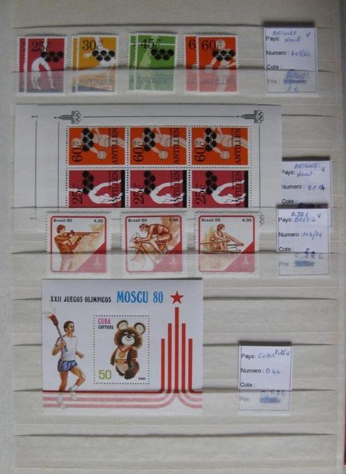 Timbres neufs ** (167 timbres et 21 BF). Thème : les Jeux Ol, Postzegels en Munten, Postzegels | Thematische zegels, Postfris