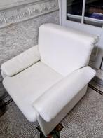 Witte lederen zetel, Huis en Inrichting, Ophalen, Gebruikt, 75 tot 100 cm, Leer