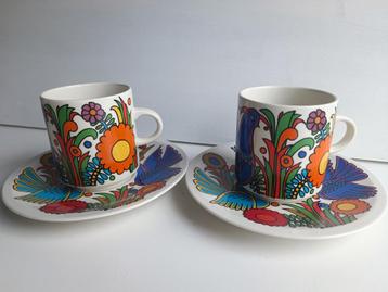  Lot de 2 mugs Villeroy & Boch avec sous-tasses – Acapulco beschikbaar voor biedingen