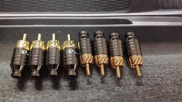 8 x Korte Rca plug verguld om zelf je kabel te maken nieuw beschikbaar voor biedingen