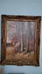 schilderij op paneel van Joseph François. stuclijst. 110x84, Antiek en Kunst, Ophalen