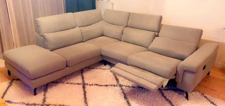 Canapé d’angle gris en tissu avec relax électrique, Maison & Meubles, Canapés | Coins salons complets, Comme neuf, Enlèvement