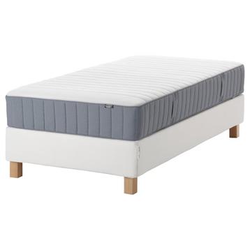 Boxspring + matras, Huis en Inrichting, Slaapkamer | Boxsprings, Ophalen, 90 cm, Eenpersoons, Wit