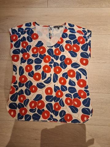 Blouse, merk Clair de lune, maat 40, wit met patroon  beschikbaar voor biedingen