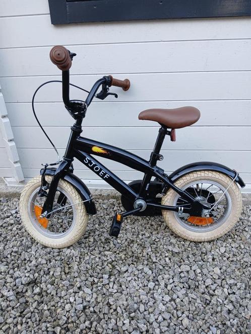 kinderfiets 'SJOEF', Fietsen en Brommers, Fietsen | Kinderfietsjes, Zo goed als nieuw, Minder dan 16 inch, Zijwieltjes, Ophalen