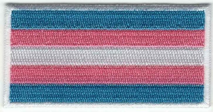 Transgender vlag stoffen opstrijk patch embleem, Verzamelen, Kleding en Patronen, Nieuw, Verzenden