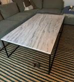 Marmeren salontafel met sierlijke barst, Ophalen, Gebruikt, 100 tot 150 cm, 50 tot 100 cm