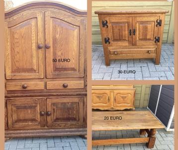 STOERE MASSIEF EIKEN MEUBELEN // LANDELIJKE UITSTRALING beschikbaar voor biedingen