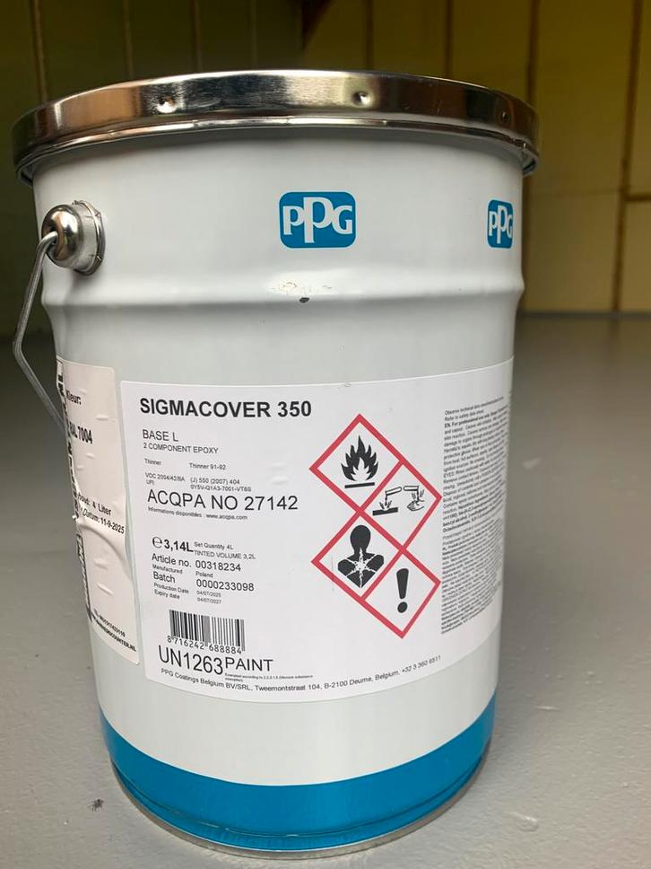 Professionele 2Kverf epoxy, Doe-het-zelf en Bouw, Verf, Beits en Lak, Nieuw, Verf, Minder dan 5 liter, Grijs, Ophalen of Verzenden