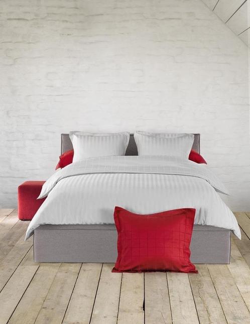 Dekbedovertrek Katoen Satijn Zygo - 240 x 220 cm – Zilver, Maison & Meubles, Chambre à coucher | Linge de lit, Neuf, Housse de couette