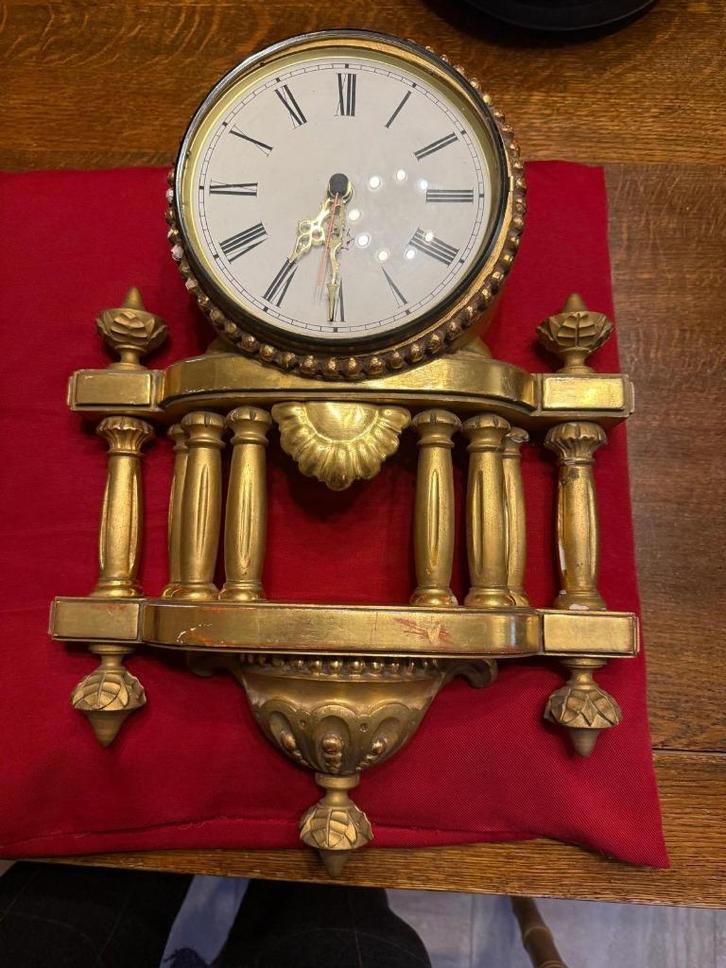 Vergulde Houten Balustrade Klok, Antiek en Kunst, Antiek | Klokken, Ophalen