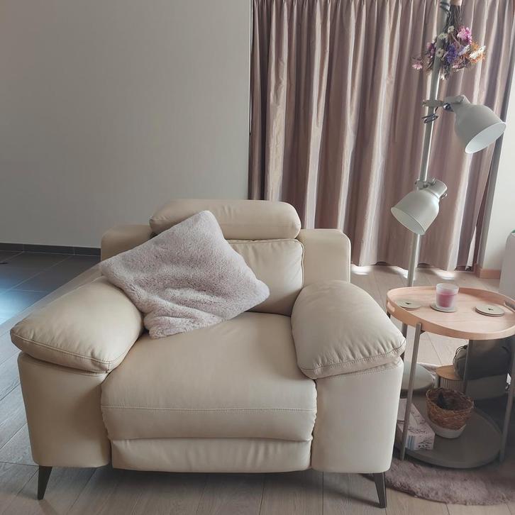 zacht lederen elektrische relax zetels, Huis en Inrichting, Fauteuils, Zo goed als nieuw, Leer, Ophalen