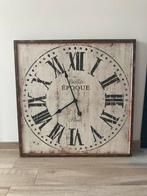 Grande horloge 70x70 cm effet vintage, Ophalen, Zo goed als nieuw, Analoog, Wandklok