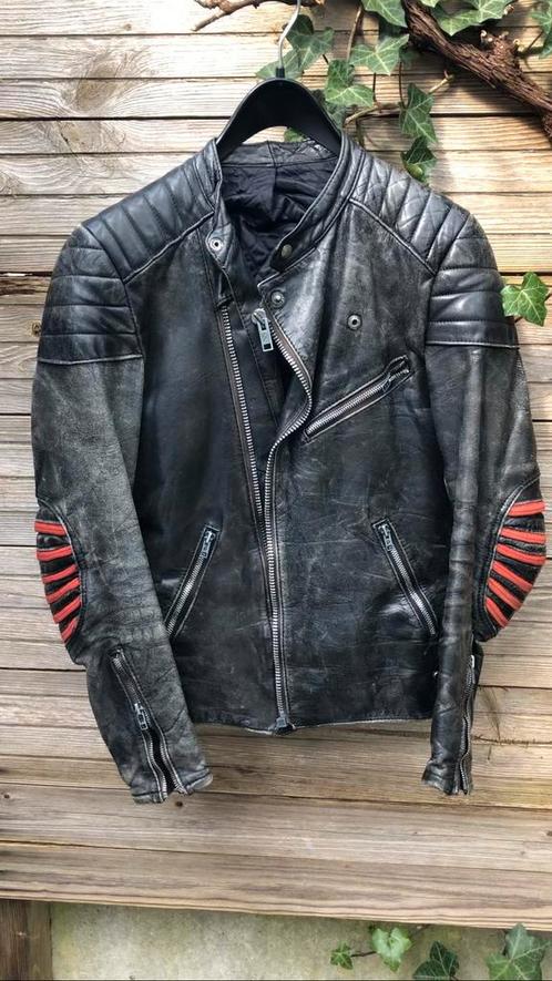 Vintage lederen biker jacket smal, Motos, Vêtements | Vêtements de moto, Manteau | cuir, Femmes, Seconde main, Enlèvement ou Envoi