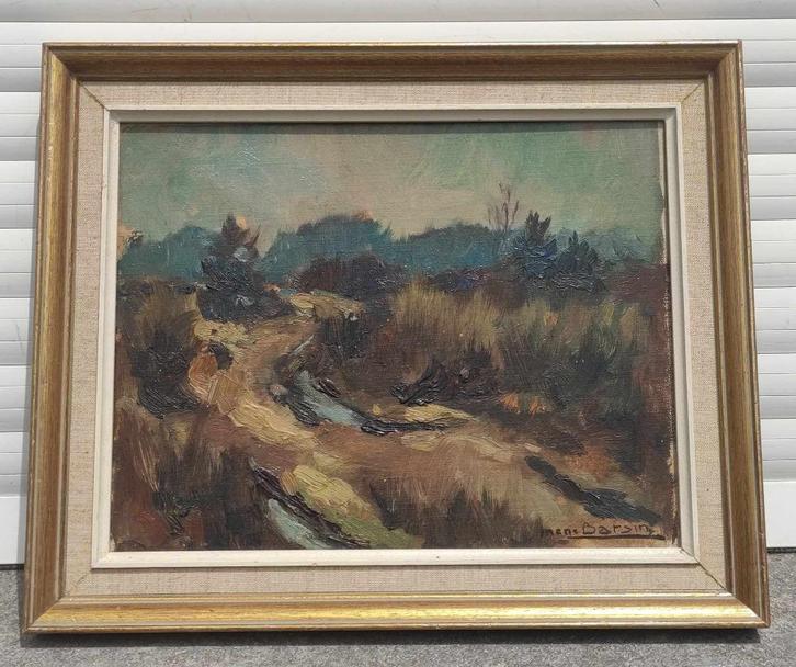 huile sur toile marouffle paysage signe irene barsin, Antiek en Kunst, Kunst | Schilderijen | Klassiek, Ophalen of Verzenden