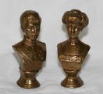 Koning Albert en koningin Elisabeth Bronzen bustes, Antiquités & Art, Enlèvement ou Envoi