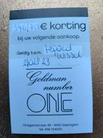 Cadeaubon Number One(Zwevegem)blijvend geldig! T.w.v 346,70., Bon cadeau