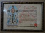 Antieke huiszegen oorkonde Heilig Hart van jezus 1941, Antiek en Kunst, Ophalen of Verzenden