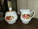 Vintage porseleinen roomstel Elegant China English Rose., Antiek en Kunst, Ophalen of Verzenden