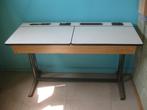 Schoollessenaar dubbel met formicablad - Obumex (VINTAGE, Huis en Inrichting, Bureaus, Gebruikt, Ophalen of Verzenden, Bureau