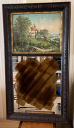 Antieke Duitse spiegel met oleografie, eind 19de eeuw, Antiek en Kunst, Ophalen