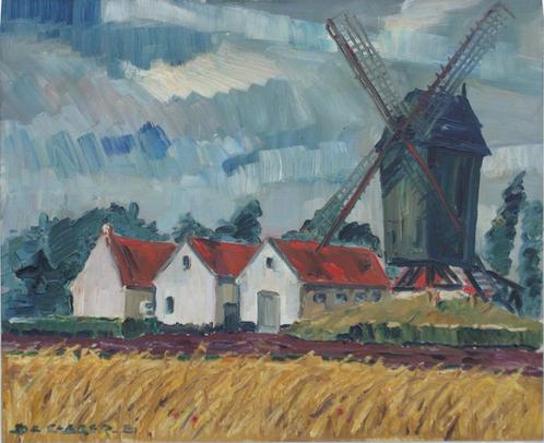 Eduard De Clercq (1910-1996): Molen St-Martens-Latem 1962, Antiquités & Art, Art | Peinture | Classique, Enlèvement ou Envoi
