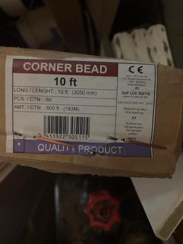 Gyproc afwerkhoeken - Corner beads beschikbaar voor biedingen