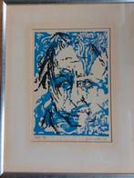 Jan Vaerten  1909 - 1980  Houtsnede Abstract Portret, Antiek en Kunst, Kunst | Etsen en Gravures, Verzenden