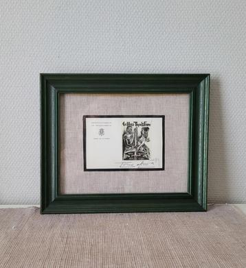 Antiek kunst houtsnede Ex Libris Theo Le Fèvre, Enlèvement ou Envoi