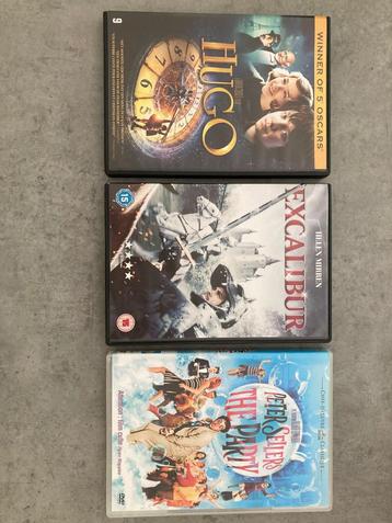 3 DVD's - Hugo, Excalibur, Peter Sellers The Party beschikbaar voor biedingen