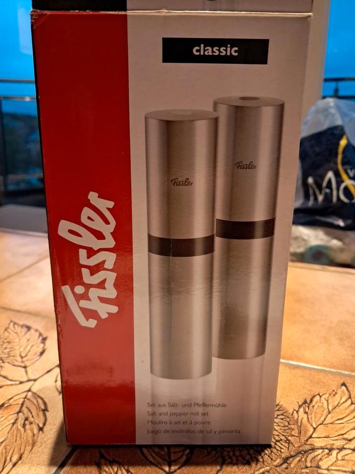 Fissler zout- en pepermolenset, Huis en Inrichting, Keuken | Keukenbenodigdheden, Zo goed als nieuw, Ophalen of Verzenden