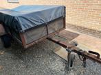 Open aanhangwagen met dekzeil, enkele as met bladveren., Auto diversen, Aanhangers en Bagagewagens, Ophalen, Gebruikt