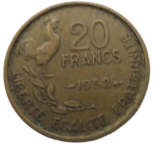 FRANCE.. 20 francs Guiraud 1952 - Pièce non nettoyée, Postzegels en Munten, Munten | Europa | Niet-Euromunten, Losse munt, Frankrijk