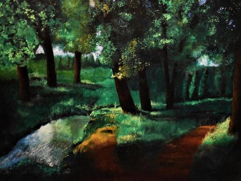 Uniek en origineel lentelandschapsschilderij gesigneerd door, Antiek en Kunst, Kunst | Schilderijen | Modern, Ophalen